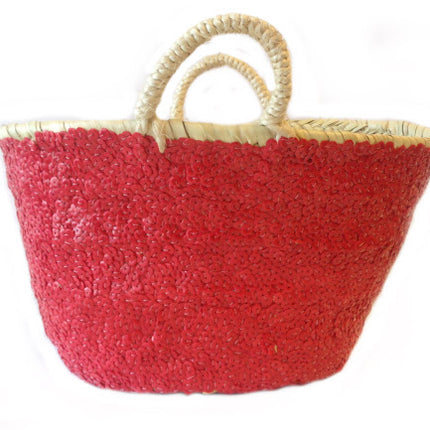 Korb mit Pailletten rot