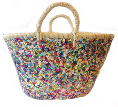 Multicolor sequin basket