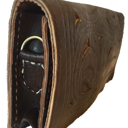 Dunkelbraune Clutch aus 100% Leder M