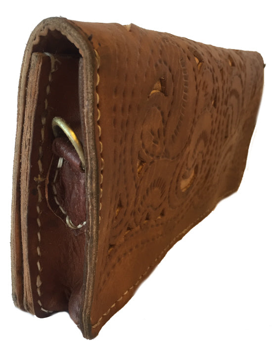 Pochette marron 100 % cuir