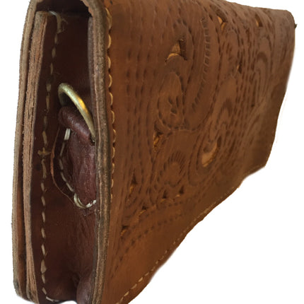 Dunkelbraune Clutch aus 100 % Leder