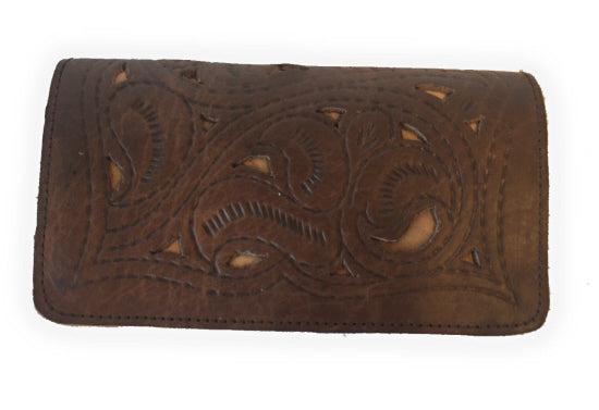 100% leather Brown Clutch M