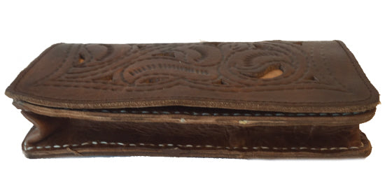 100% leather Brown Clutch M
