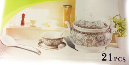 Mosaik-Suppenterrinen-Set, 21-teilig