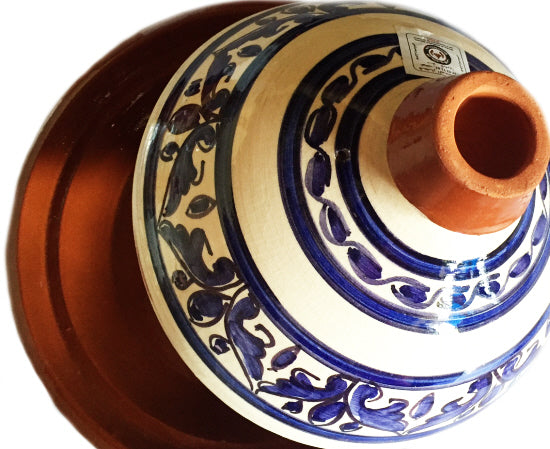 Tajine Kach Ø 30 cm bleu/blanc