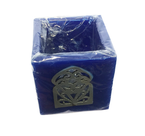 Blue window tea light holder