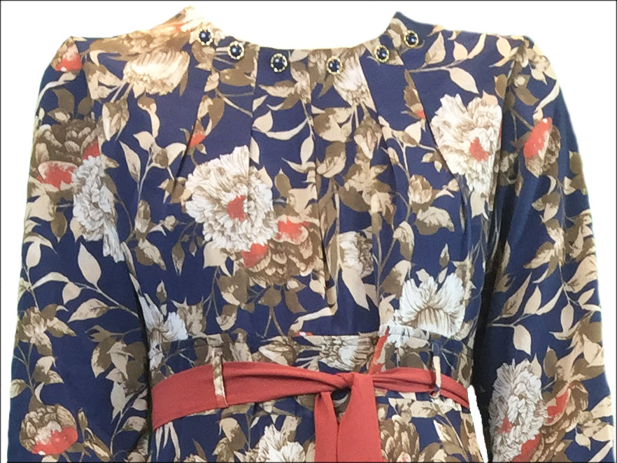 Floral Abaya blue