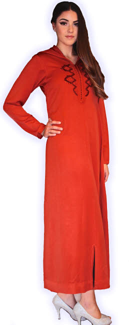 Djellaba Orange Foncé