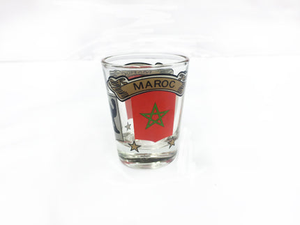 Kleines Glas mit marokkanischer Flagge