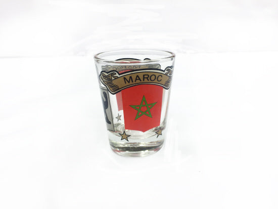 Small glass with Moroccan flag