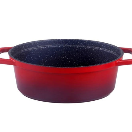 Ovale braadpan – Cocotte Ø 26 cm Rond Rood Gevlamd
