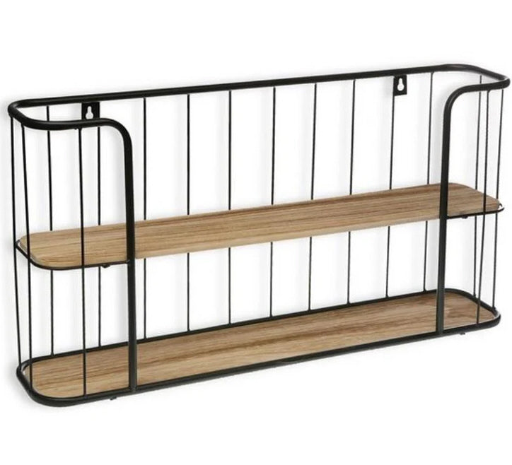 Industrial wall shelf made of metal and wood - Spice rack