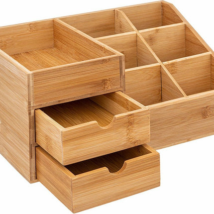 Five Sieraden/make-up organizer - bamboe - rechthoek - 33 x 15 x 20 cm - organizers