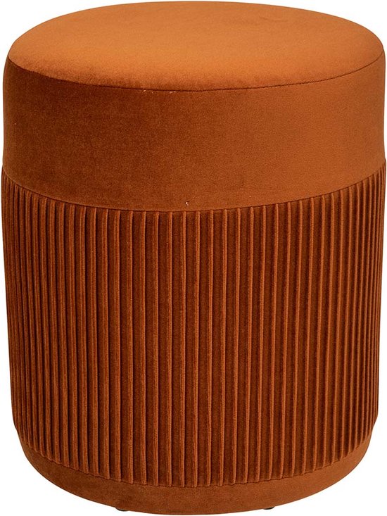 Pouf en velours Ø 31 cm Jacqueline Orange