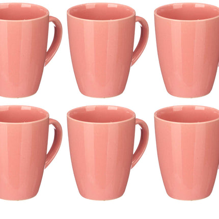 6x Mystique Rosa einfarbige Becher / Tassen 330 ml - Teetasse / Kaffeetasse