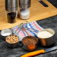 Kinghoff 4025 - Kitchen Measuring Cup - Stainless Steel - Set of 4 pieces - 60 / 80 / 125 / 250 ml