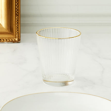 Geriffeltes Trinkglas mit goldenem Rand - Ripple Glas – 30 cl – 6er-Set