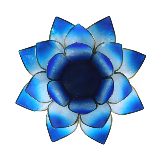 Bougeoir bleu bicolore
