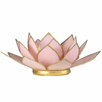 kaarsenhouder pastel roze goudrand