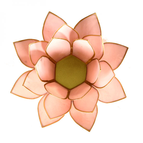 Bougeoir rose pastel bord doré