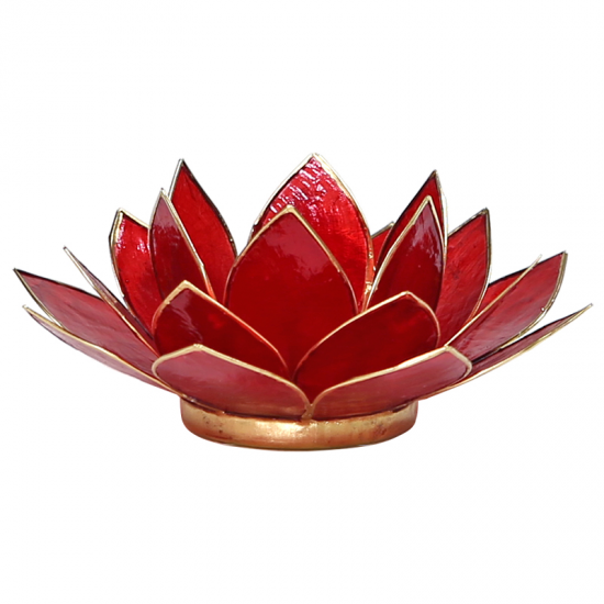 bougeoir rouge rubis liseré doré