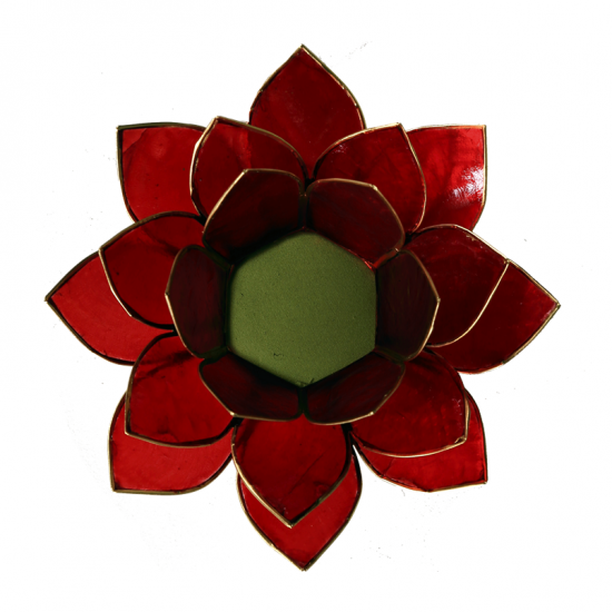 bougeoir rouge rubis liseré doré