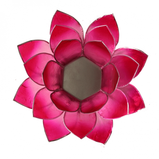 Candle holder pink silver rim