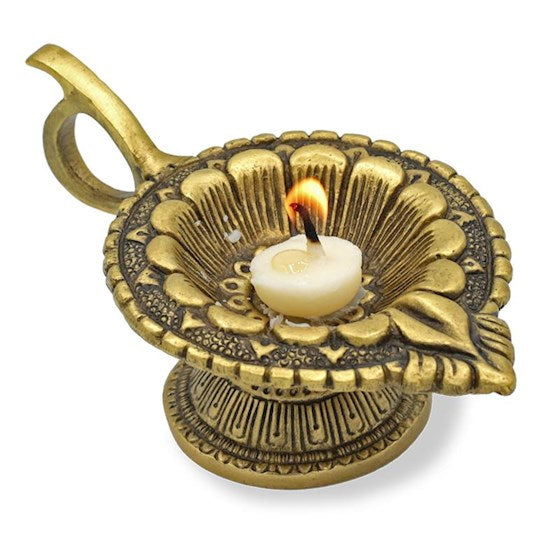 Oosterse kaarshouder – waxinelichthouder, ook voor ghee kaarsjes, 12 x 4 cm