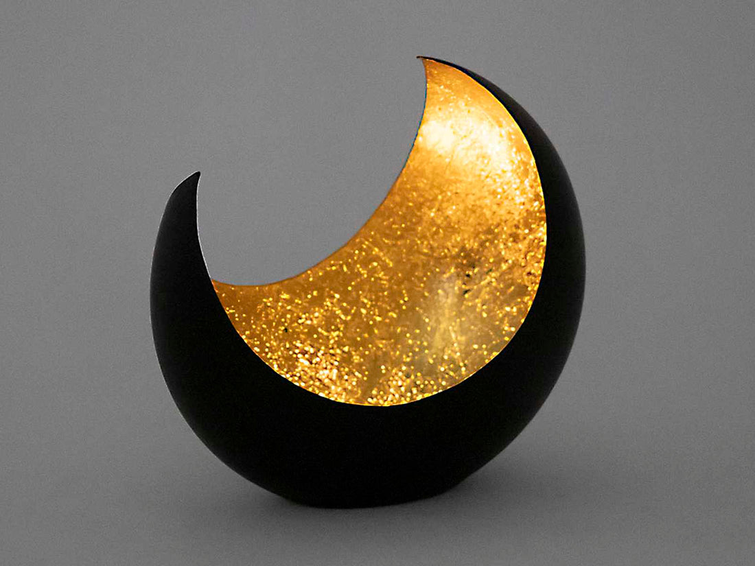 Bougeoir photophore chandelier en forme de croissant de lune