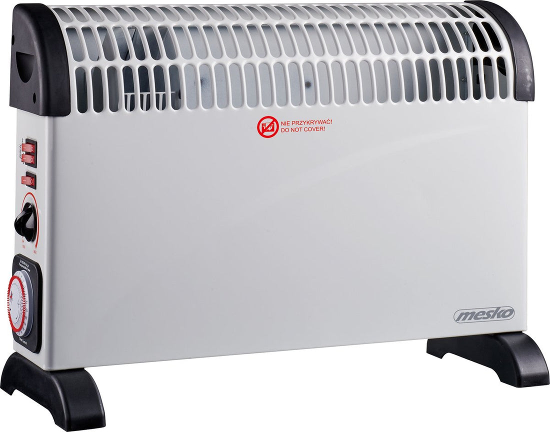 Convecteur électrique Mesko - 3 niveaux de chauffage - 2000W - Jusqu'à 20m² - Blanc - Thermostat réglable