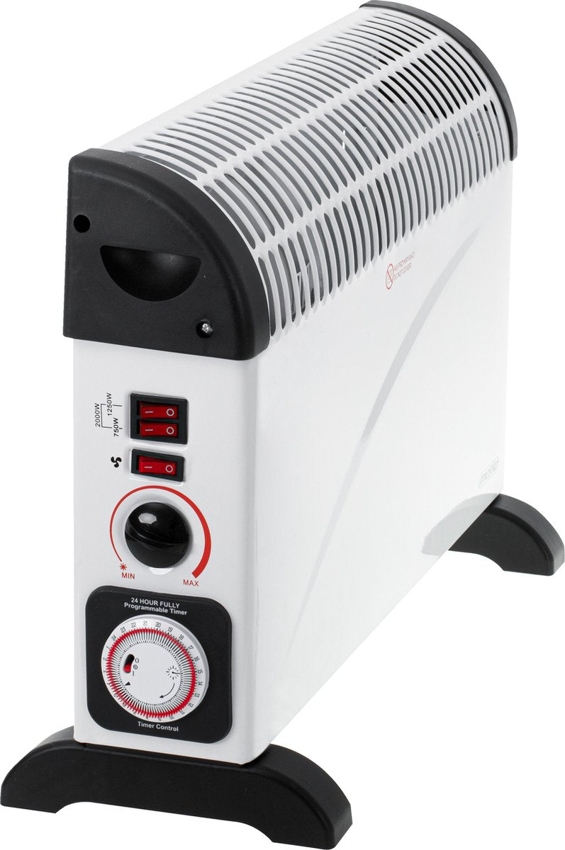 Convecteur électrique Mesko - 3 niveaux de chauffage - 2000W - Jusqu'à 20m² - Blanc - Thermostat réglable