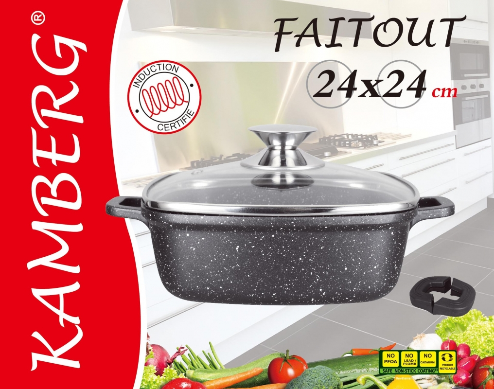 Kamberg - Square cast aluminium roasting pan 24 x 24 cm