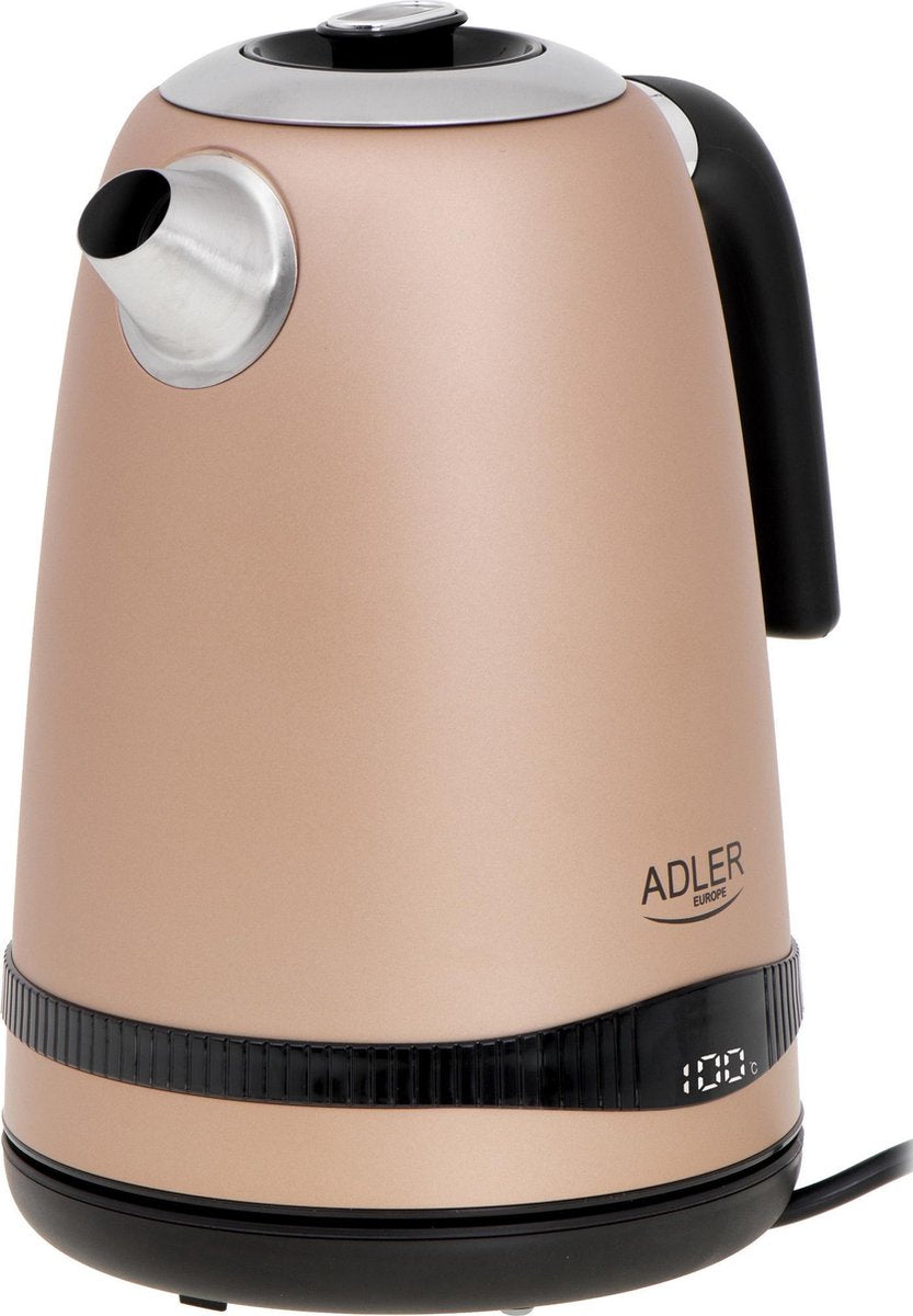Bouilloire dorée - 1,7L avec écran LCD et contrôle de la température