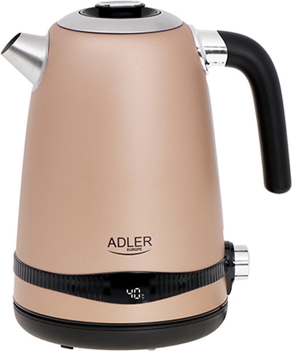Bouilloire dorée - 1,7L avec écran LCD et contrôle de la température