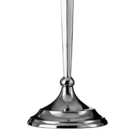 Metalen kandelaar in zilver hoogte 45 cm