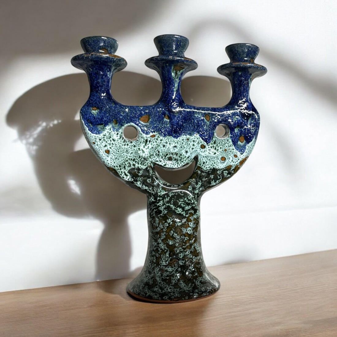 Handmade Moroccan Candle Holder in Blue and Green