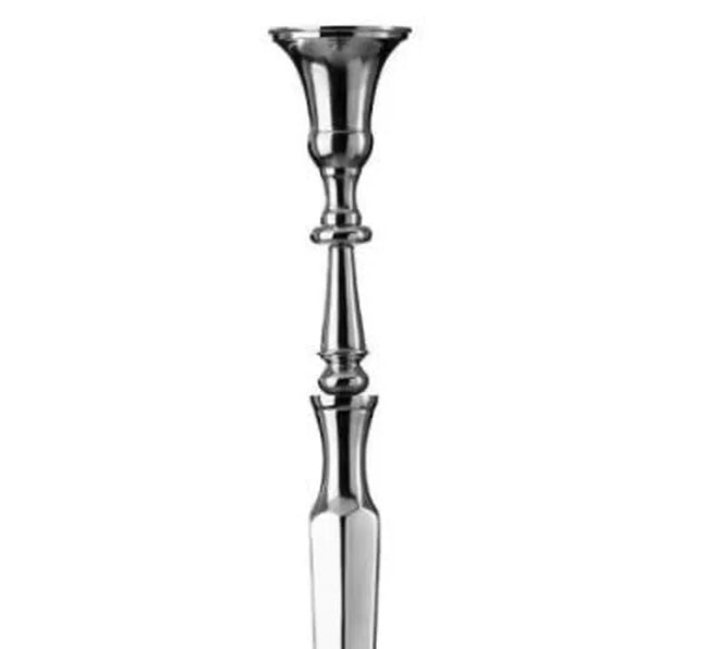 Bougeoir en métal argenté de 45 cm de hauteur