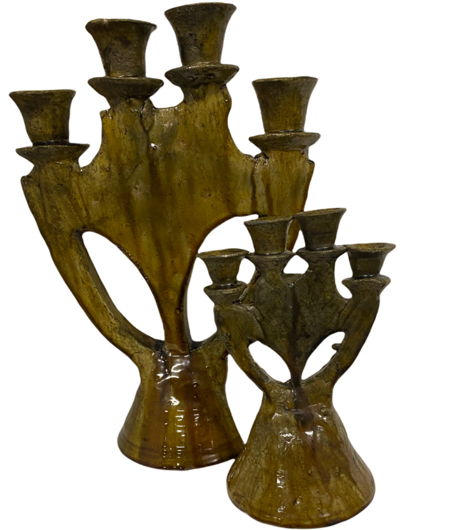 Authentique chandelier de Tamegroute, jaune ocre