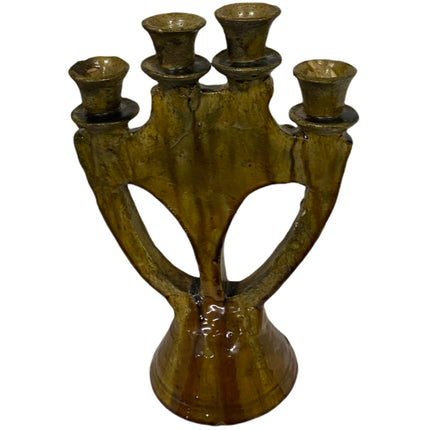 Authentischer Tamegroute Kerzenhalter Ockergelb