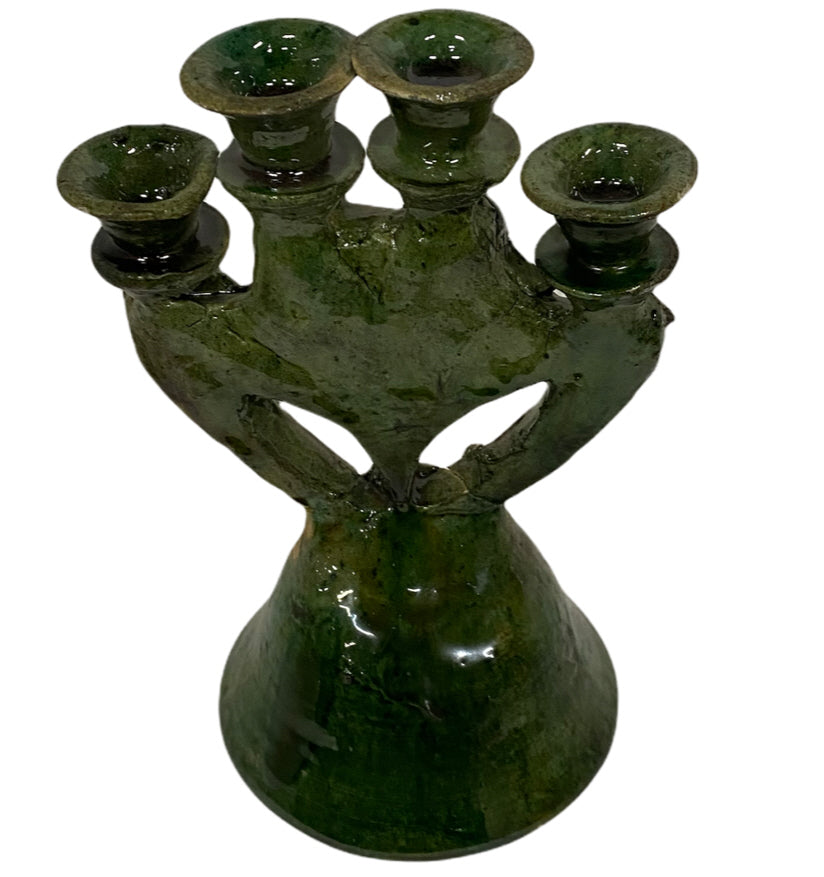 Tamegroute kandelaar – handgemaakt Marokkaans aardewerk, 20 of 32 cm – foto 3