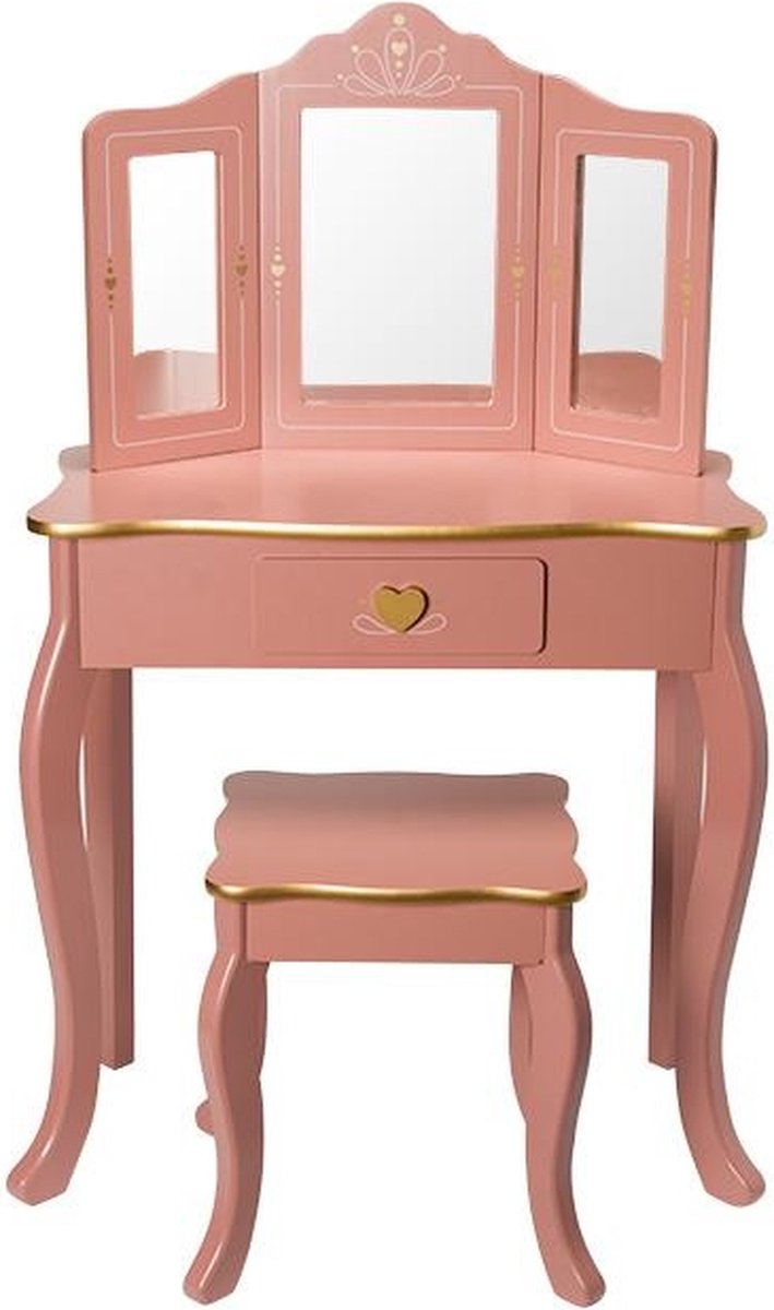 Sphera Coiffeuse avec Tabouret pour Enfants - 59,5 x 29 x 98,5 cm - Rose