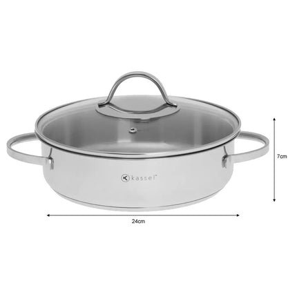 Kassel Alice – Niedriger Kochtopf mit Deckel – Ø 24 cm – Edelstahl