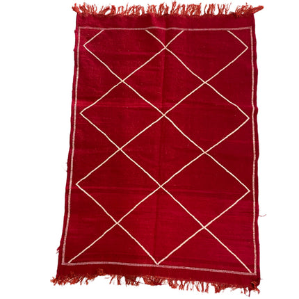 Marokkaanse kelim vloerkleed rood 150 x 95 cm