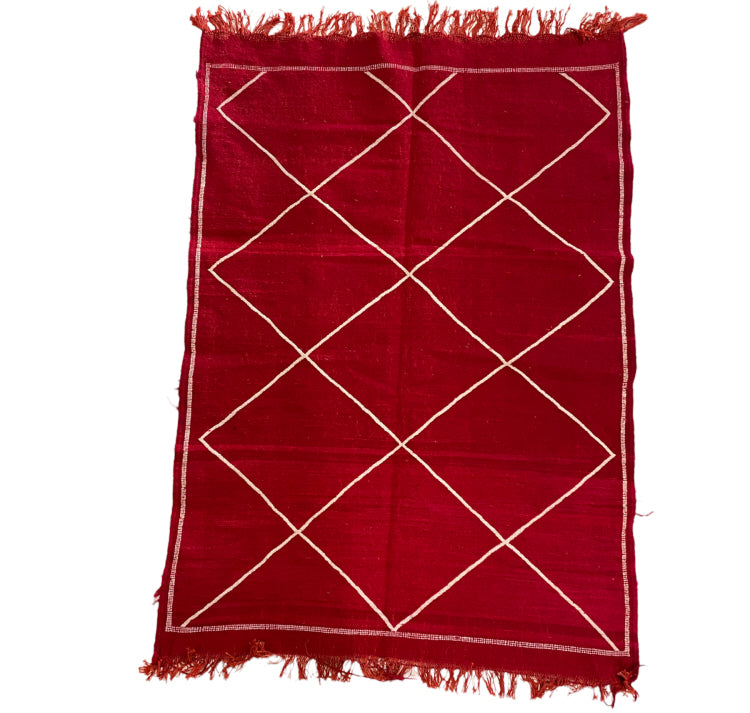 Moroccan kilim rug red 150 x 95 cm