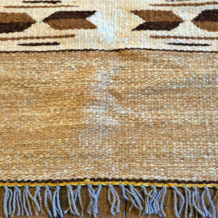 Handgewebter Kelim-Teppich / Teppich – 100 % Wolle – 70 x 140 cm – Natur