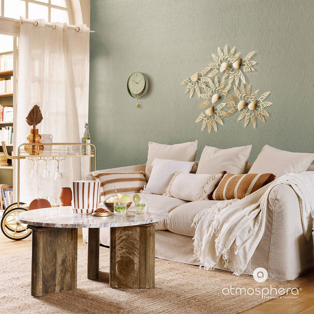 Keramik-Blumentöpfe mit Streifenmuster und Untersetzer Rivi