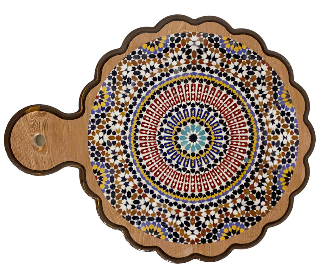 Sous-verre marocain en céramique avec poignée
