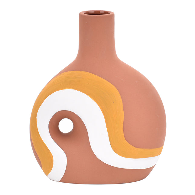 Keramische Vase mit ethnischer Bemalung