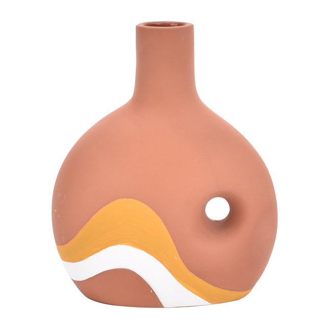 Keramische Vase mit ethnischer Bemalung