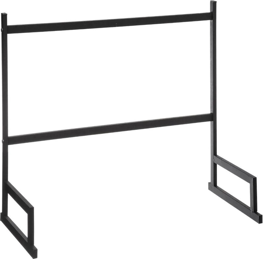 Organisateur de cuisine - égouttoir 2-en-1 noir 58 x 51 cm en métal